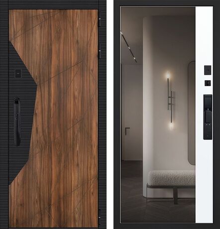 Входная дверь АСД Сапсан с зеркалом (биометрический замок Smart lock DZ 888)